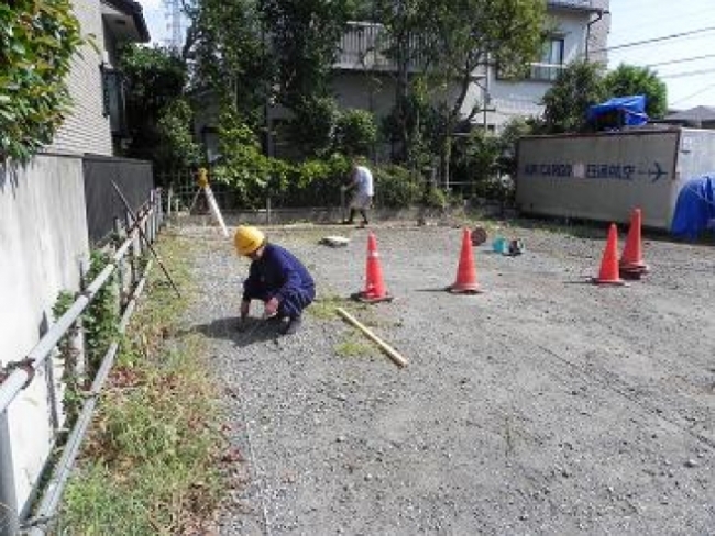 現況敷地　高低差測量